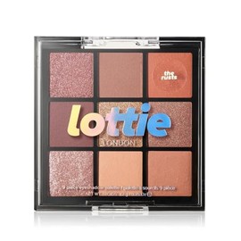 Lottie London Lottie Palette in The Rusts, 9 shade compact eyeshadow palette in metallic rust and brown shades in a mix of creamy mattes and sparkling shimmers