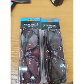 Foster Grant (2) Foster Grant to go +2.00 Tortoise Shell Burgundy Hard Case Brand New