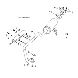 Polaris ATV Exhaust Spacer, Genuine OEM Part 0453860, Qty 1