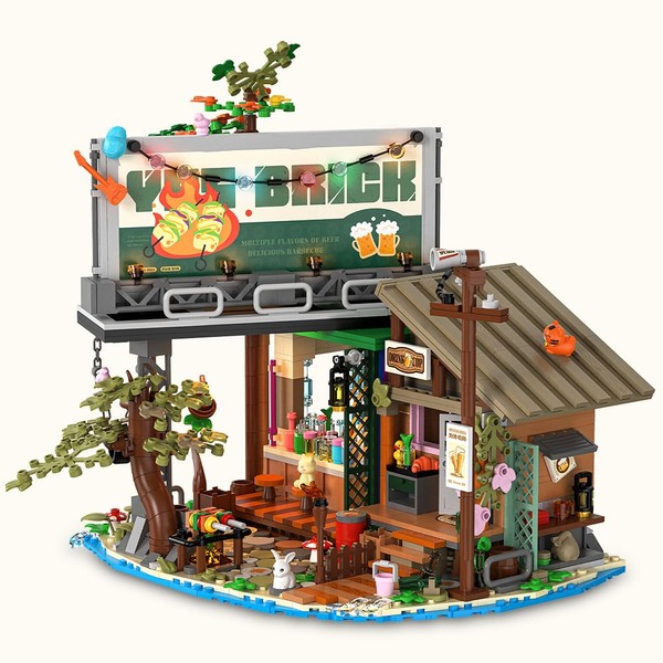 DUANT Pier Bar Building Blocks House, 1108 Pieces MOC Street