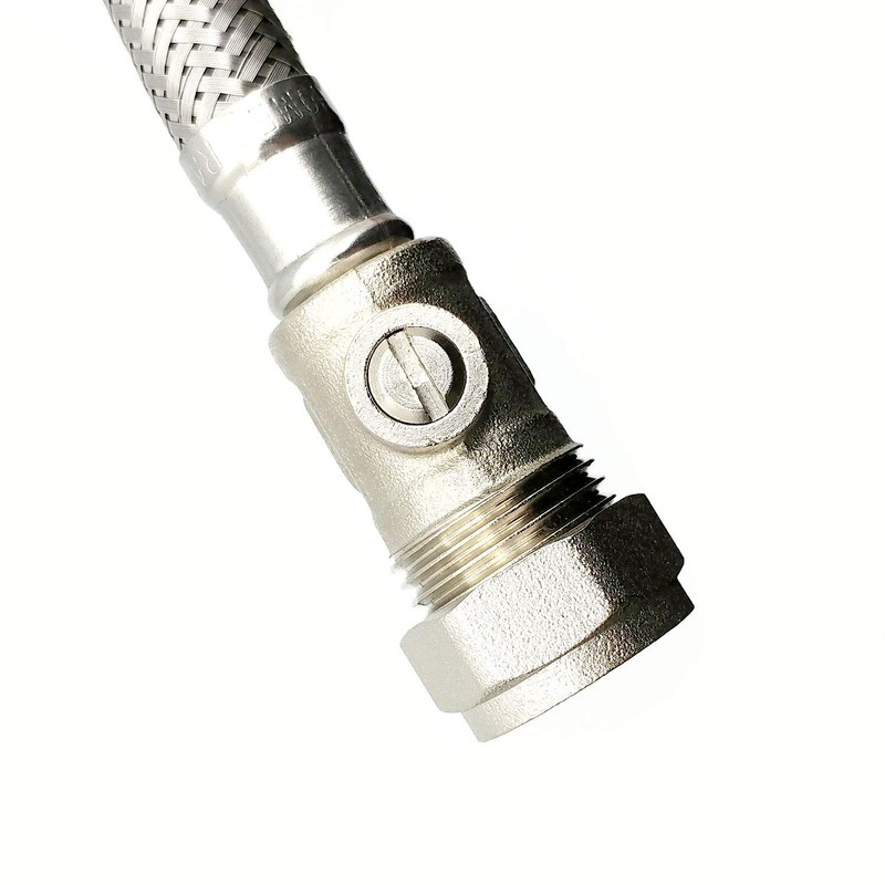 2X WRAS Approved 900mm 15mm Compression with Isolation Valve x