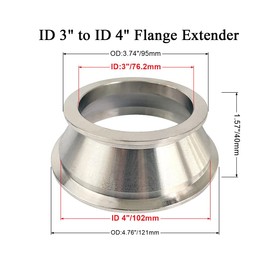 Elifecenter 3" to 4" Exhaust Flange Adapter,Turbo Exhaust V-band Adaptor Flange CNC(3"ID to 4"ID)