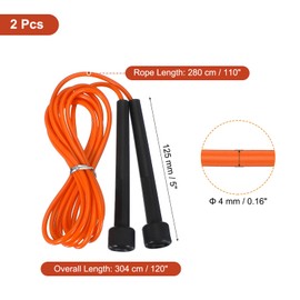 PATIKIL Jump Rope PVC, 2 Pcs Adjustable Speed Skipping Rope Tangle-Free Exercise Equipment for Workout Women Men Outdoor Training Home Fitness, Orange
