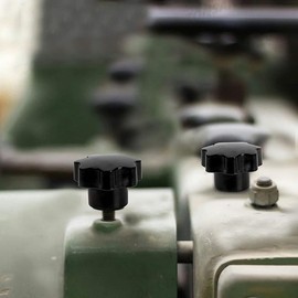 Aoktorkit 10Pcs Star Knobs M8 Clamping Screw Knob Female Threaded Knob Black Plastic Clamp Nut for Machinery Equipment