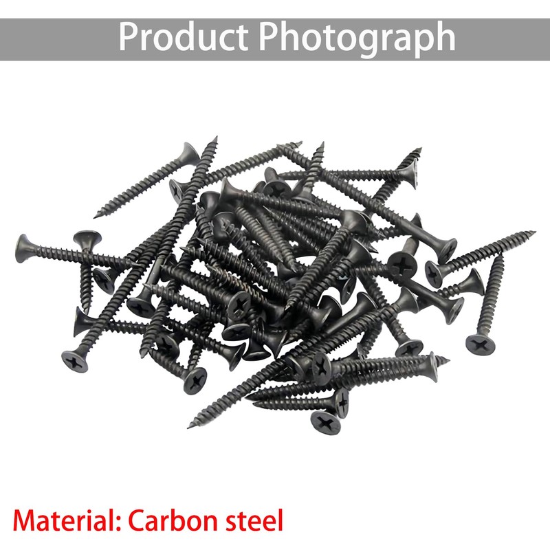 Qrity Pack of 100 Flat Head Wood Screws Self-Tapping Screws