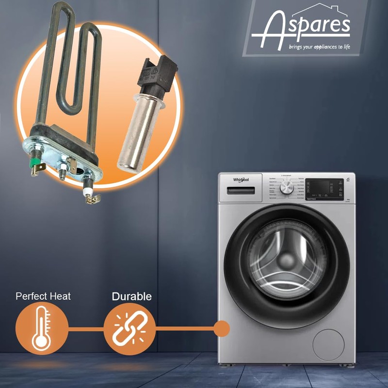 Washing Machine Water Heater Element + NTC Sensor Thermistor For