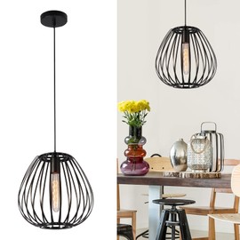 Bektas Chandelier,Modern Black Pendant Light Over Kitchen Island, Adjustable Iron Hanging Light Fixture Stylish Simplicity Industrial Chandelier for Dining Room,Living Room,Bedroom,Hallway,Kitchen,Bar