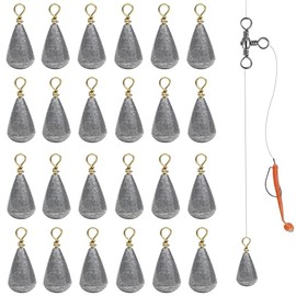 Fishing Weights Bass Casting Sinker Weights Lead Bell Sinkers Drop Shot Weights with Brass Swivels Catfish Weights Sinkers for Saltwater Freshwater (20pcs 1/2oz)