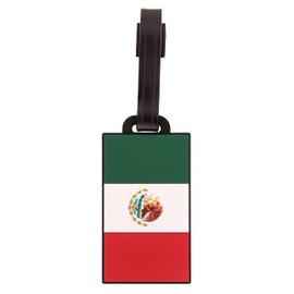 Desert Cactus Country of Mexico Flag Luggage Tag Bag (PVC Luggage Tag - Design A)