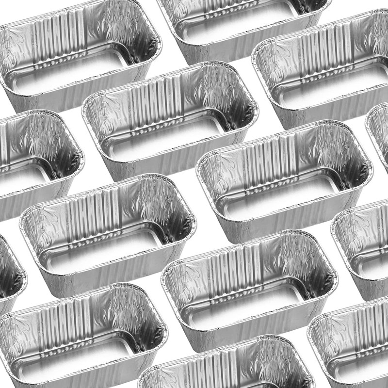 MOACOCK 100 Pack 1Lb Aluminum Mini Loaf Baking Pans, 6”