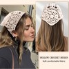 mtuihfo 3 Pieces Crochet Hair Bandana for Women, Boho Floral