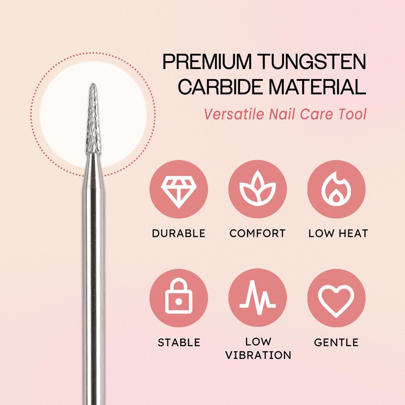 PANA 3/32" Carbide Cuticle Nail Drill Bit for Cuticle Cleaning,