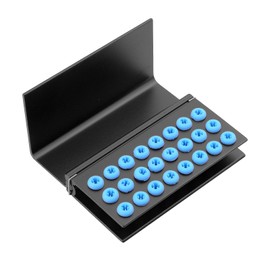 2pcs 24 Holes Burs Holder Block Case with Silicone Autoclavable Burs Organizer Case For FG + RA (Black)