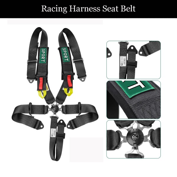 Aaiwa 3'' 5 Point Safety Seat Belt Cam-Lock Buckle Racing