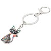 DALANE Enamel Alloy Sweet Cat Keychains Kitten Car Key Ring