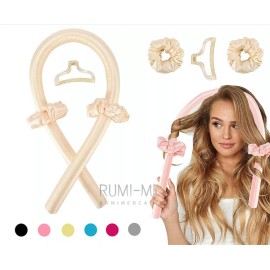 RUMI-MERCADO Curly Ondas En Cabello Rizos Sin Calor Tubo +2 Scrunchies