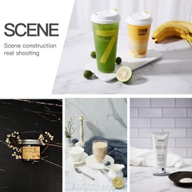 2-Sided 2 PCS Photo Backdrop Boards, Subway Tile Flat Lay Food Photography Background Board, Durable Waterproof Product Food Photography, 24x24 Inch, BEIYANG