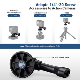 3-Pack 1/4"-20 Tripod Mount Adapter for Action Camera GoPro Hero 12 11 10 9 8 7, DJI Osmo Action 4 3, Insta360 Ace Pro, Action Camera Clamp Adapter Mount on Standard 1/4 Tripod Selfie Stick Ball Head