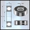 Hihaha 12x37x12mm 6301-2RS Deep Groove Ball Bearings Silver Tone -