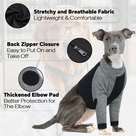 LeLePet Dog Recovery Suit for Front Legs to Stop Licking,Elbow Protector for Leg Injuries Wounds Dog Cone Collar Alternative