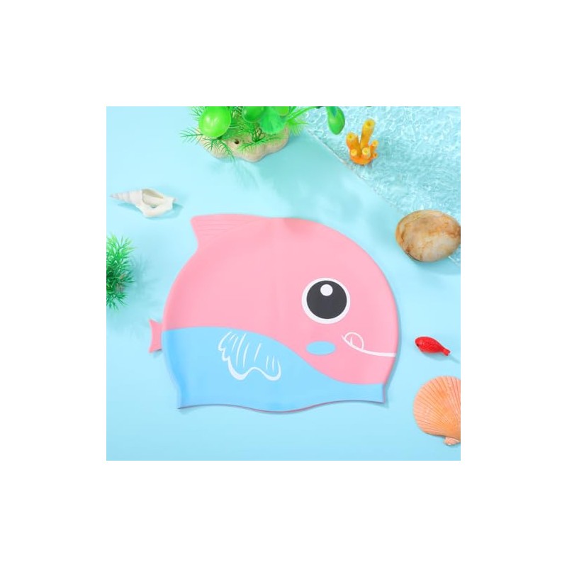 POPETPOP Gorro De Natacion Silicona Antideslizante, Gorra Impermeables para Niños