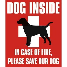 Jnkuoli Magnet 4x4 inch Dog Inside in Case of Fire Please Save Our Dog Sticker -pet fire Safety Magnetic Magnet Vinyl Sticker.