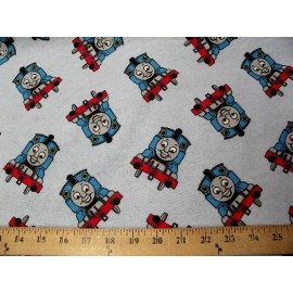 LIGHT BLUE THOMAS TRAIN TANK COTTON FLANNEL  $3.99/YD