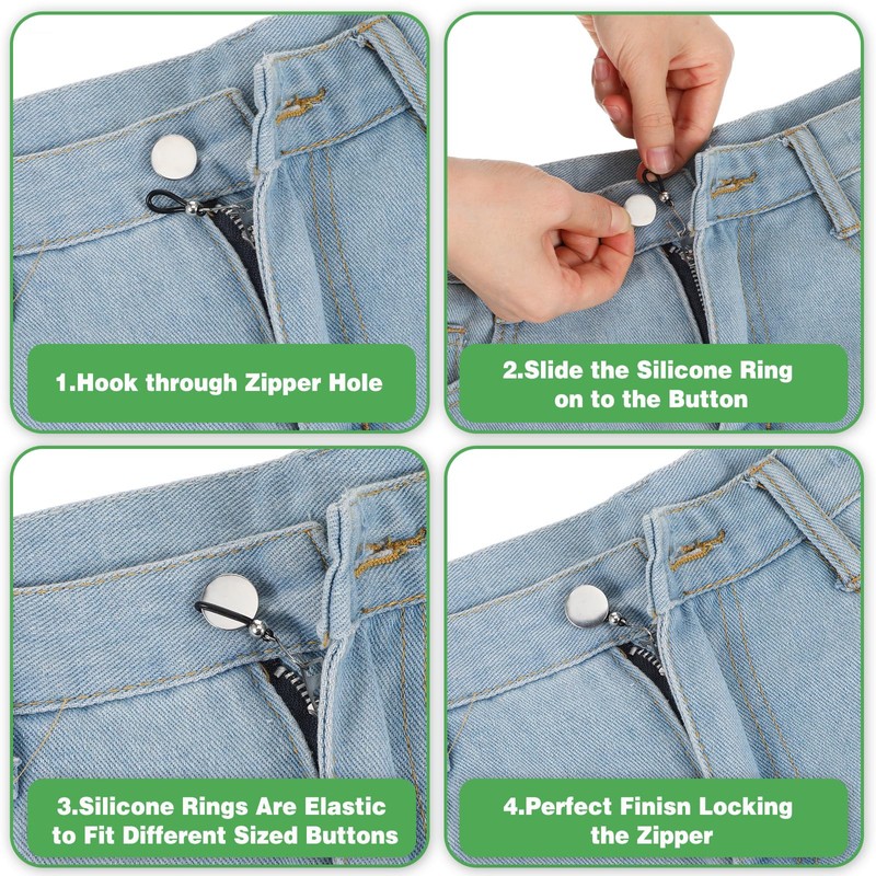 Ymapinc 20Pcs Zipper Holder Upper for Jeans, Zipper Stopper Helper