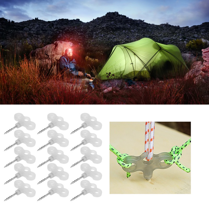Outdoor Luminous Tent Stakes Stainless Steel Screw Ground Anchors Peg