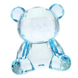 Levemolo Clear Bear Figurine Small Bear Ornament for Desk Garden Decoration for Rooms and Parties