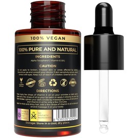 100% Pure Vitamin E Oil | Vitamin E Oil for Scars & Hair | 22500 IU, Non-GMO Verified | Skin Care | Face Oil | Moisturizing Oil | Cuticles and Nails Care