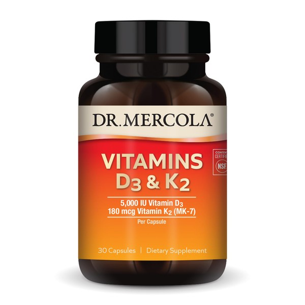 Dr. Mercola Dr. Mercola Vitamins D3 & K2, 30 Servings