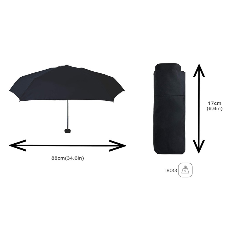 VIPLUIE City travel Folding Umbrella - Mini pocket size 17cm