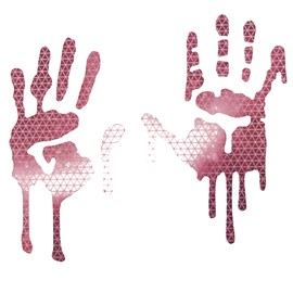 customTAYLOR33 High Intensity Grade Reflective Bloody/Dripping Hands Decals for Helmets, Windscreens, Rear Windows, Bumper Stickers (7 inches Height, Pink)
