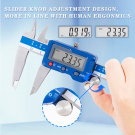 Dasqua 8”/200mm Digital Caliper, Stainless Steel Precision Measuring Tool, Large LCD, Eco-Friendly Case, 0.0005”/0.01mm Resolution, 0.001”/0.02mm Accuracy