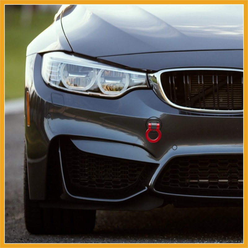Partuto Universal Red Ring Shaped Car Tow Hook Decor Bumper