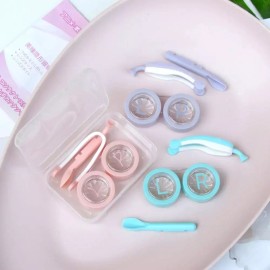 콘택트 원데이 렌즈 끼는 빼는 집게 흡착봉 케이스 [2-렌즈흡착봉-핑크] Contact One Day Lens Inserting and Removing Tweezers Suction Stick Case [2-Lens Suction Stick-Pink]