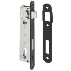 Gedotec Tubular Frame Lock Made of Steel, 1 Piece Latch Lock with Black Coating, WHU, Mortice Lock Ö-Standard, Lock for Pipe Frame Door, Backset: 22 mm, Door Lock - Deadbolt Lock