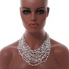 Avalaya Statement White Glass Bead/Semiprecious Stone Multistrand Necklace/60cm L
