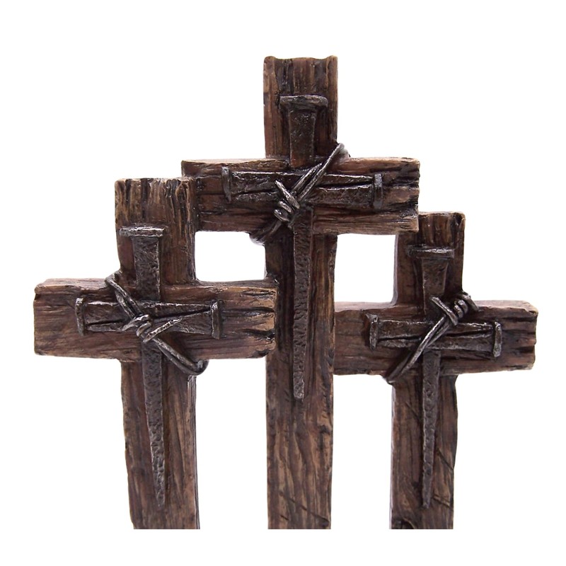 DeLeon Three Standing Nail Crosses on Top of Rock, 11