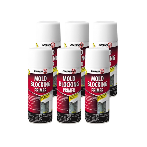 Zinsser Zinsser Mold-Blocking Spray Primer, White, 13 Oz., 6/Pack (287512)