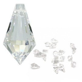 Crystal Tip Length 20 mm Pack of 20 High Brilliant Tear Lead Crystal Rainbow Crystal for Hanging Jewellery, Feng Shui and Crafts, Lead crystal