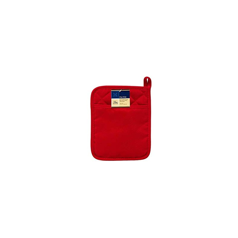 Home Collection Red Polyester/Rubber Pot Holder, 2 Pack - Heat