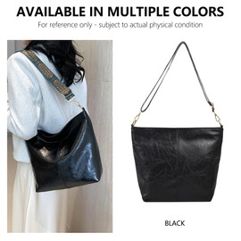 Namenand Shoulder Bag Women's Large Leather Crossbody Bag Women's Modern Bags with Wide Strap Leather Hobo Bag Shopper Bag with Removable Shoulder Strap for Everyday, Office, School Trip and Shopping,