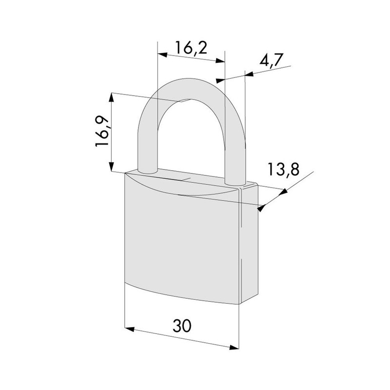 CISA Padlock Locking Line, Brass, Gold, 21010300