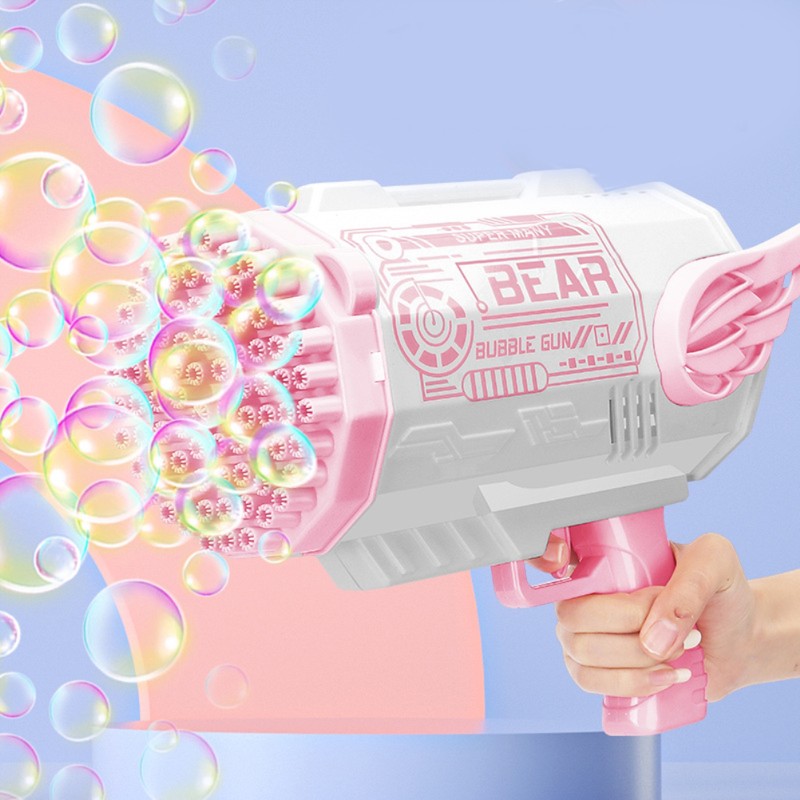 Children Bubble Machine Gun 80 Hole Bubble Machine Launcher Bubble