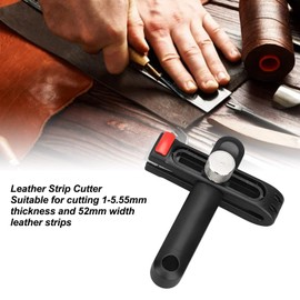 Leather Strap Cutter Hand Leather Strip Strap Leather Hand Trimmer with 3 Metal Blades for 52mm Width Strip and Belt