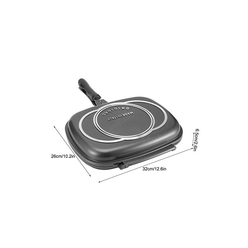 CHICIRIS Double Sided Frying Pan, Aluminum Grill Pan for Kitchen,