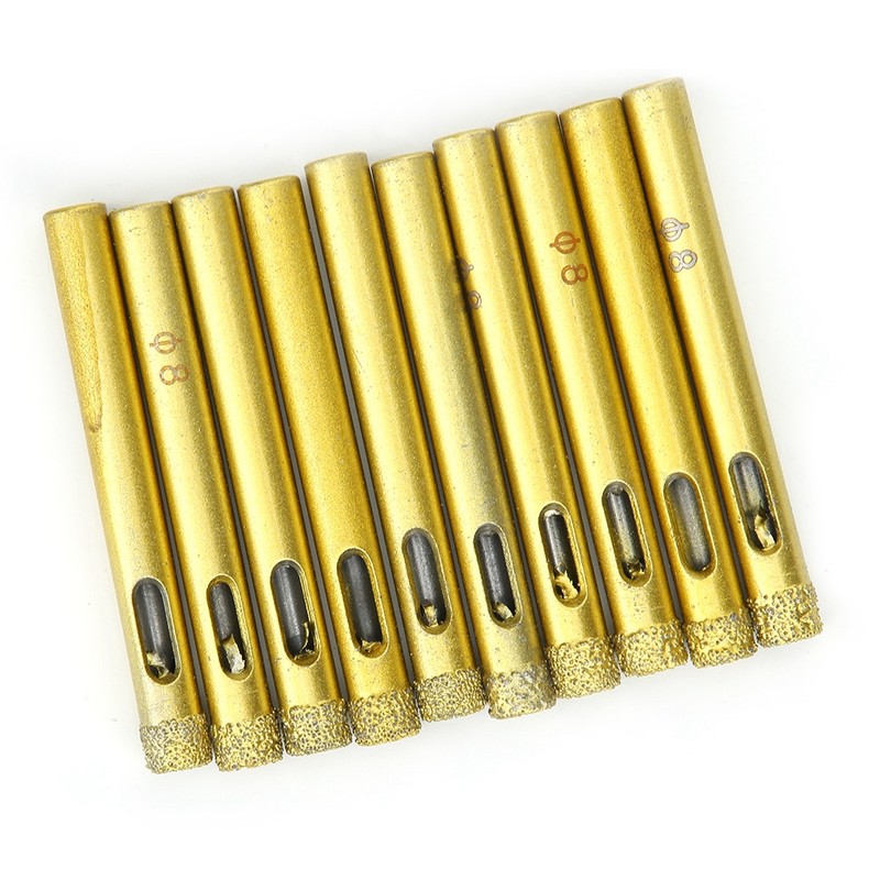 10Pcs Diamond Hole Saw Drill Bit Gold Granite Ceramic Tile