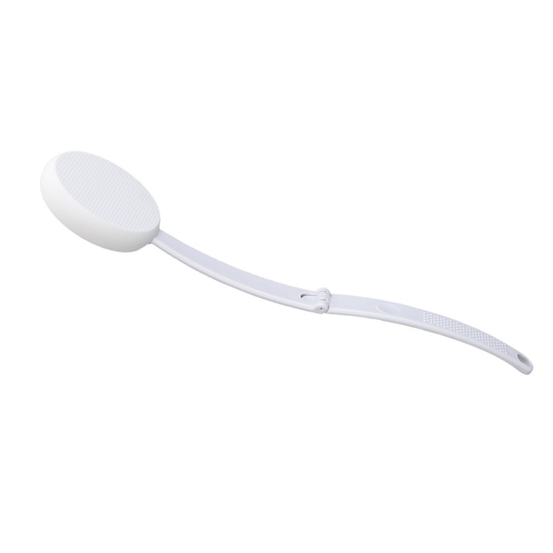 Folding Curved Handle Bath Brush with 2 Heads Anti Slip